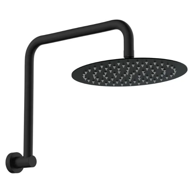 Fienza Kaya Gooseneck Shower Arm Set Matte Black